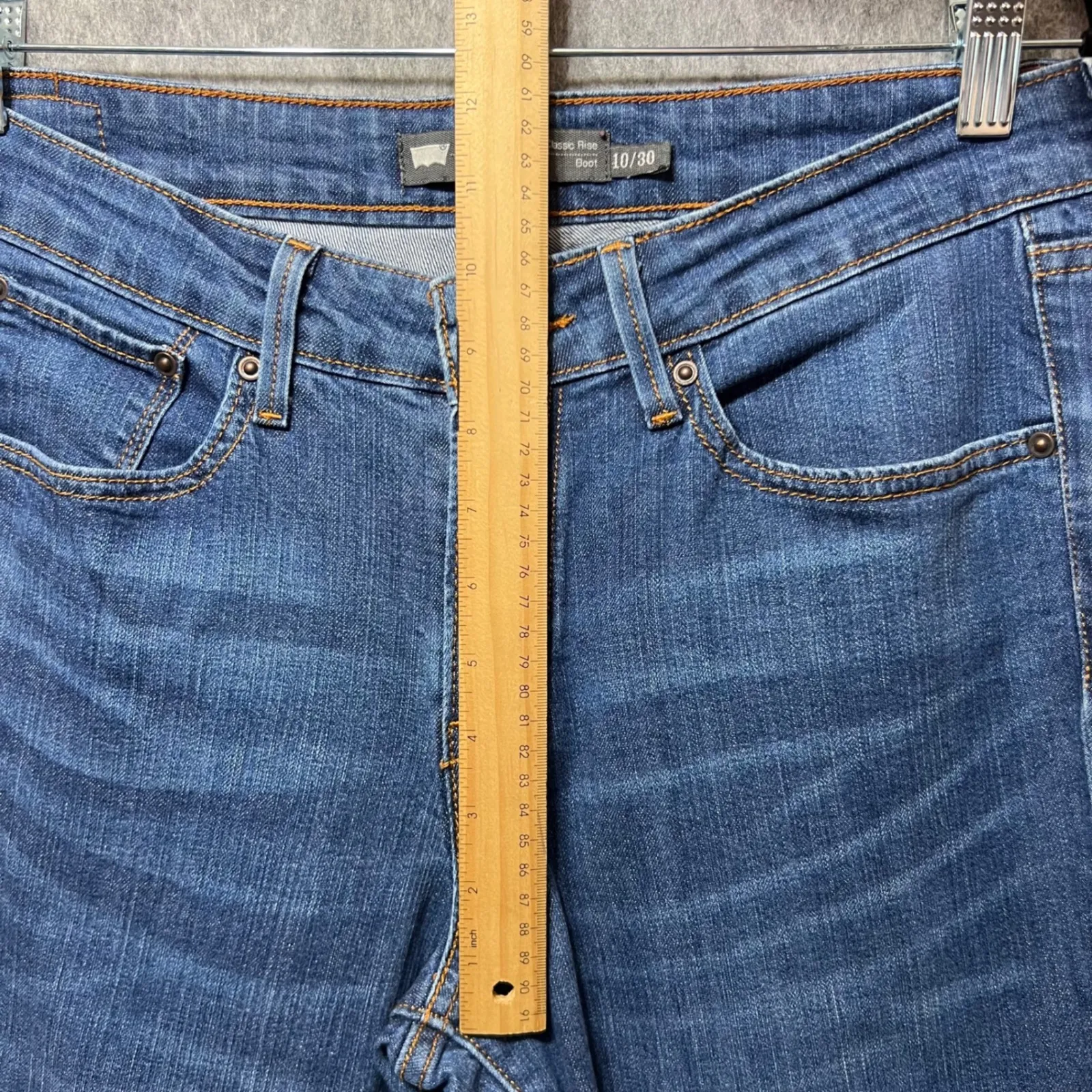 Levi's Demi Curve Bootcut Jeans Classic Rise Dark Wash Denim Size 10/30‎ - Image 5