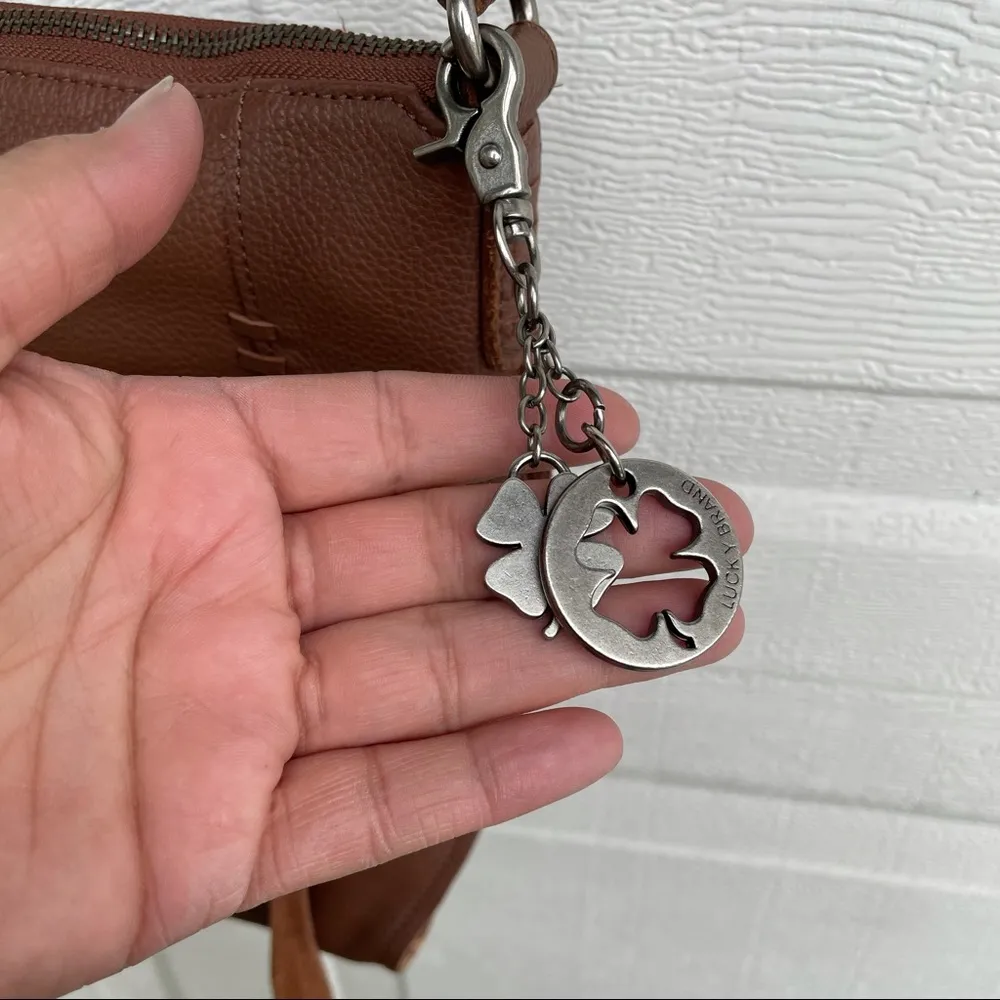 Lucky Brand Women’s Purse Brown Leather Crossbody - Image 8