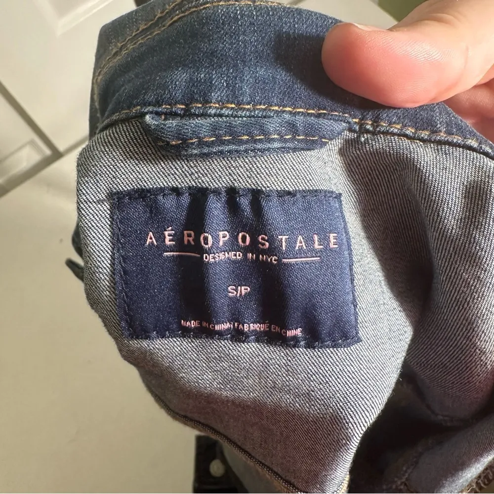 Aeropostale NYC Distressed Blue Denim Jacket‎ - Image 5
