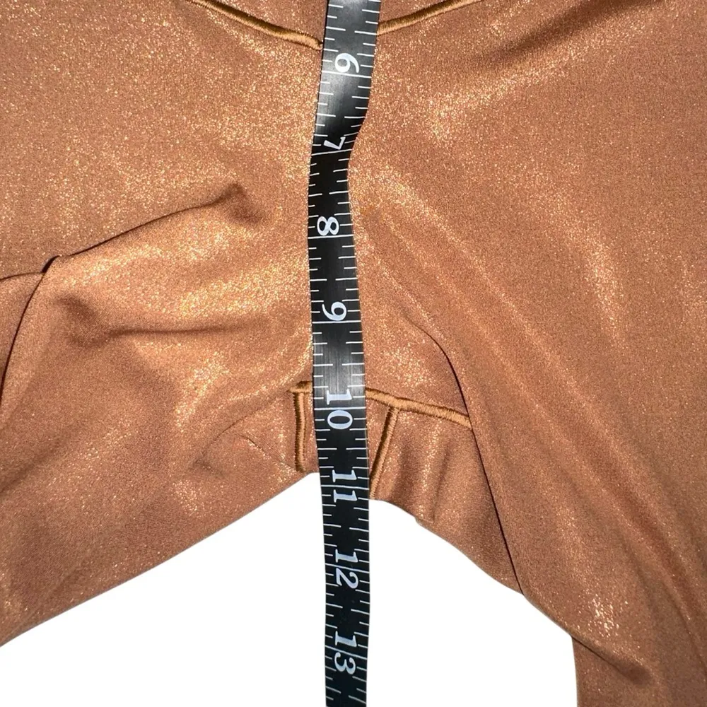 Offline by Aerie Real Me Crop Hi-Rise Shimmering Bronze Leggings MEDIUM - Image 6