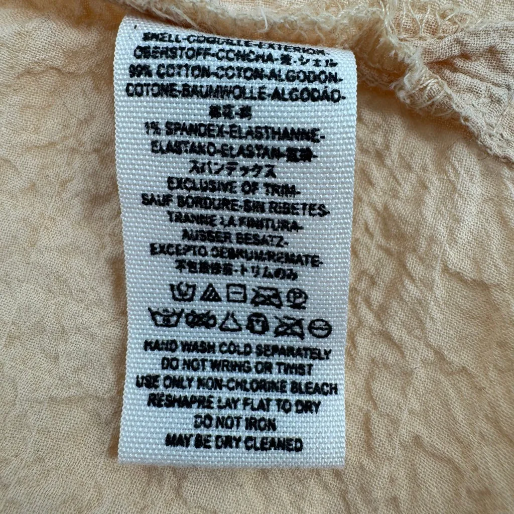 Free People Love Her Madly Oversized Button Shirt M Canteloupe Beach Cover Up - Image 7