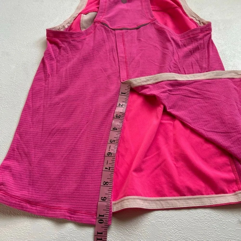 Lululemon Hot Pink Racerback Tank Top Size 6 | Built-In Bra Mesh Back Activewear - Image 6