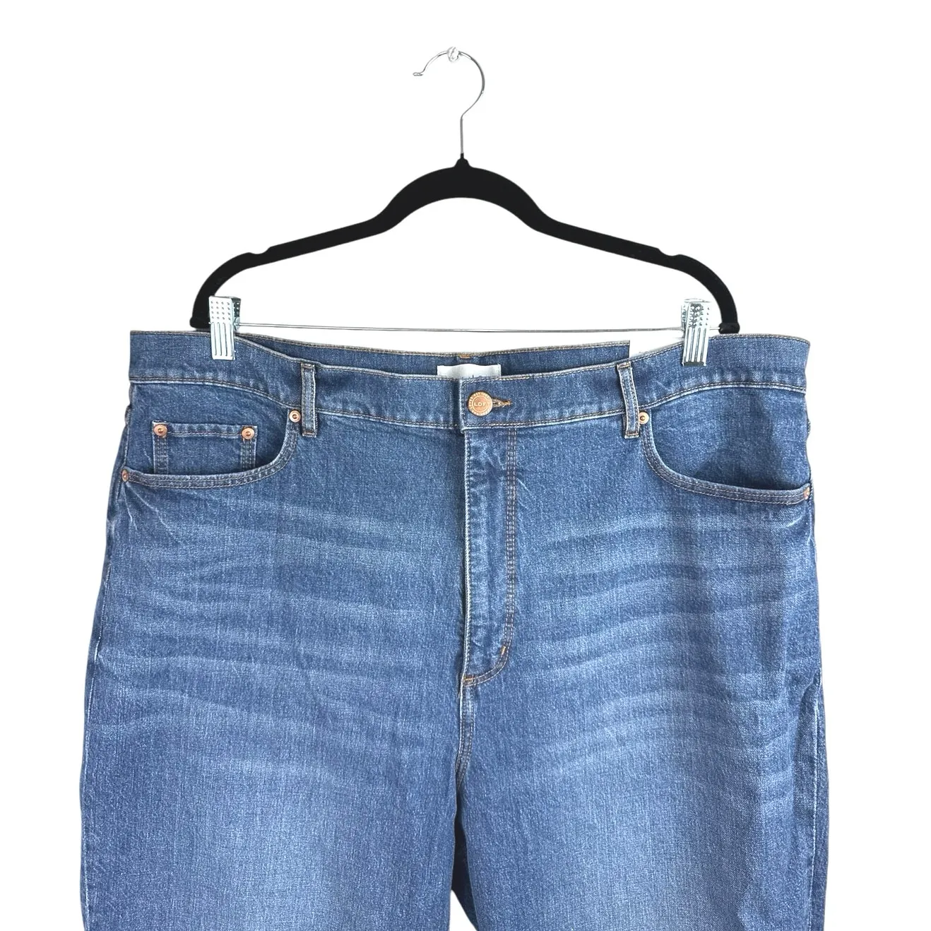 NEW Ann Taylor Loft Women's Blue Skinny Straight High Waist Denim Jean Pants 34 - Image 3