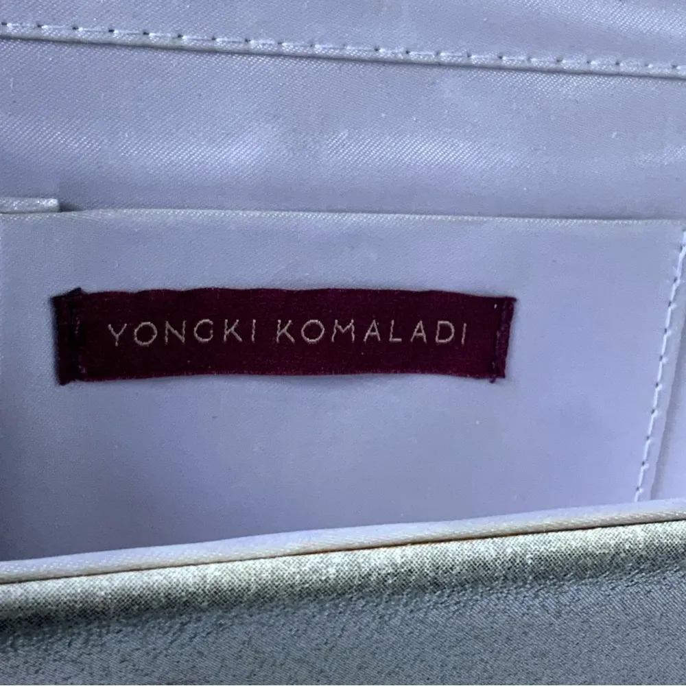 Vintage Evening Bag Clutch Envelope Faceted Amber Gold Rhinestone Chips Silver - Image 11