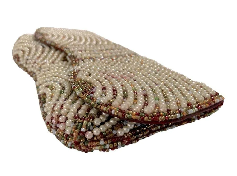 okpta1519426 Hand Beaded
Pearl and bead Clutch Purse Red - Image 4