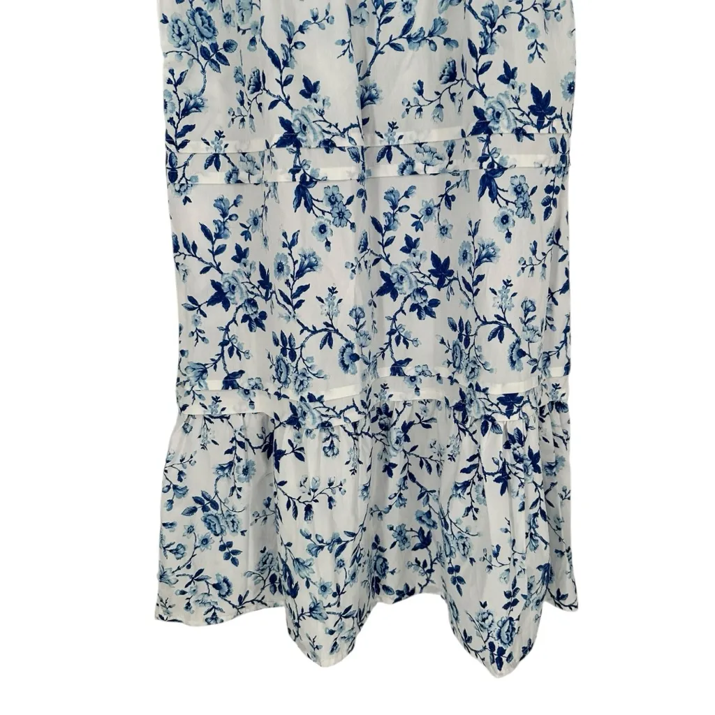 French Connection Blue White Floral Toile Maxi Dress size Small NWT Short Sleeve - Image 6
