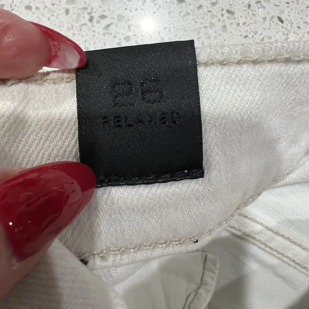 Vince Size 26 Jeans Relaxed Rolled Dark Grey Foil Denim DV146A-2156 Mid Rise - Image 8