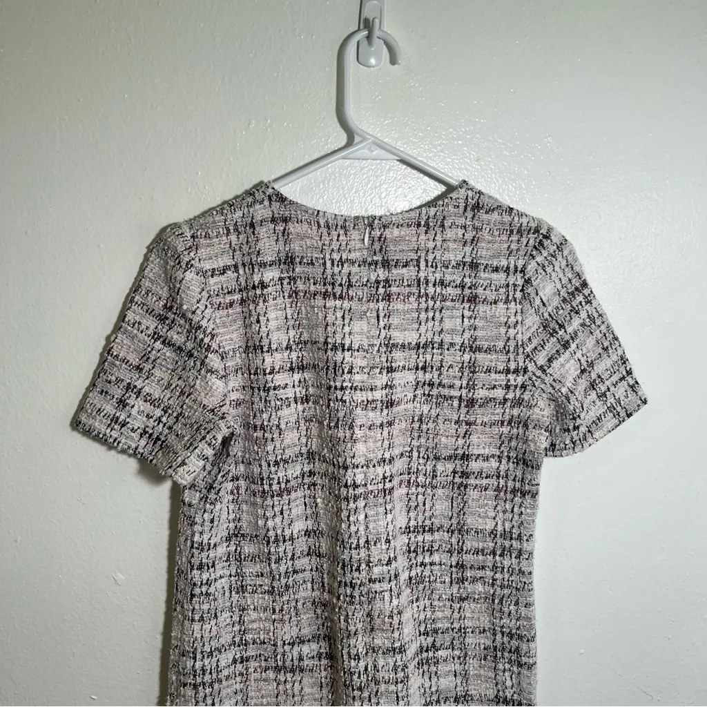 Love Ady Boucle Tweed Shift Dress Ivory Multi Metallic White - Image 7