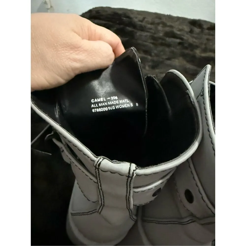 Pleaser Demonia 5" Chunky Heel Lace Up Ankle Boots Women Shoes Camel 8 - Image 5