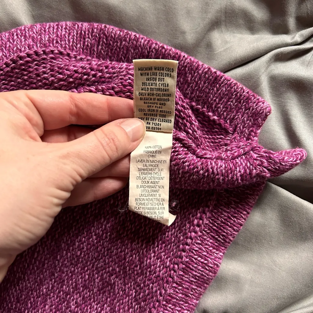 LL Bean Pink Sweater Womens Size Large Regular Knit Cotton Crewneck Top 282281 - Image 4