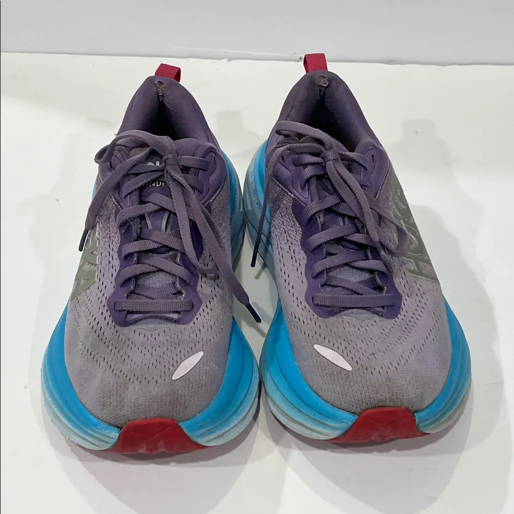 Hoka BONDI 8 Women's USED Running Sneaker Purple US Size 6.5 Medium - Image 2