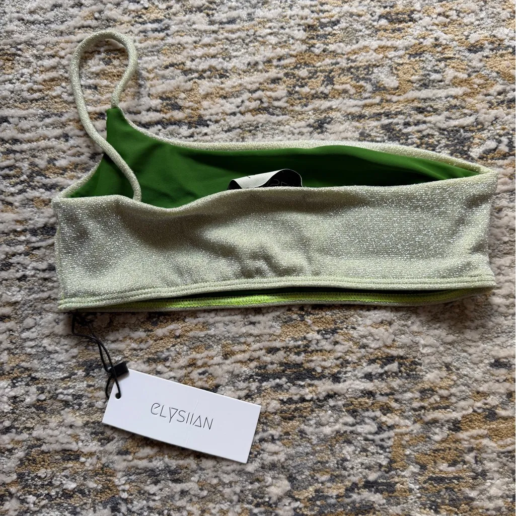 Elysiian metallic Black and Green Bikini Top - Image 7