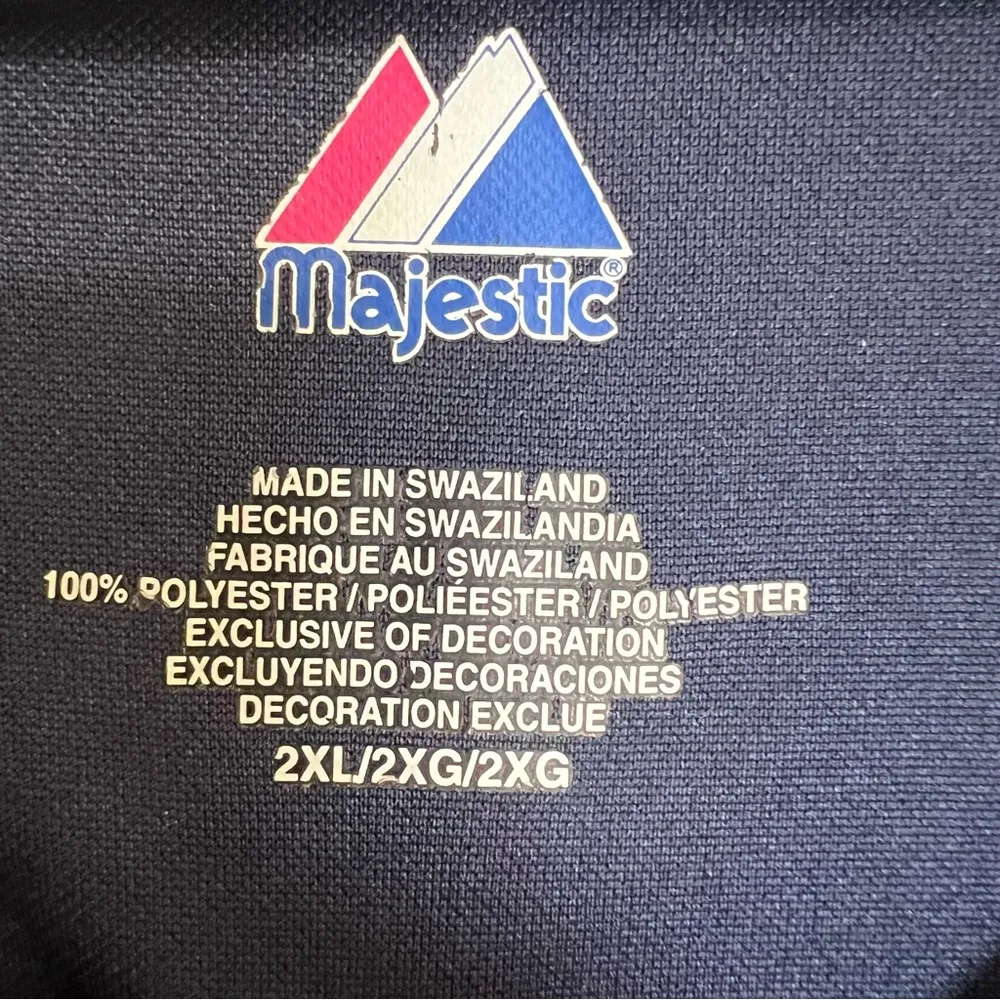 Majestic MLB Minnesota Twins Baseball V-Neck Navy Jersey Shirt Women’s Size 2XL - Image 7