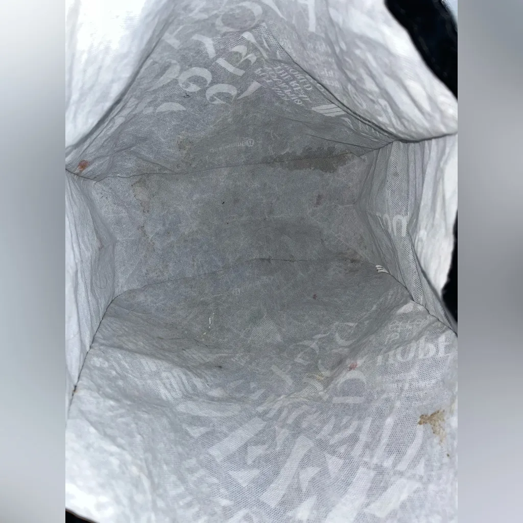 Lululemon Black Manifesto Newspaper Blog Print Reusable Shopping Gym Lunch Bag L - Image 14