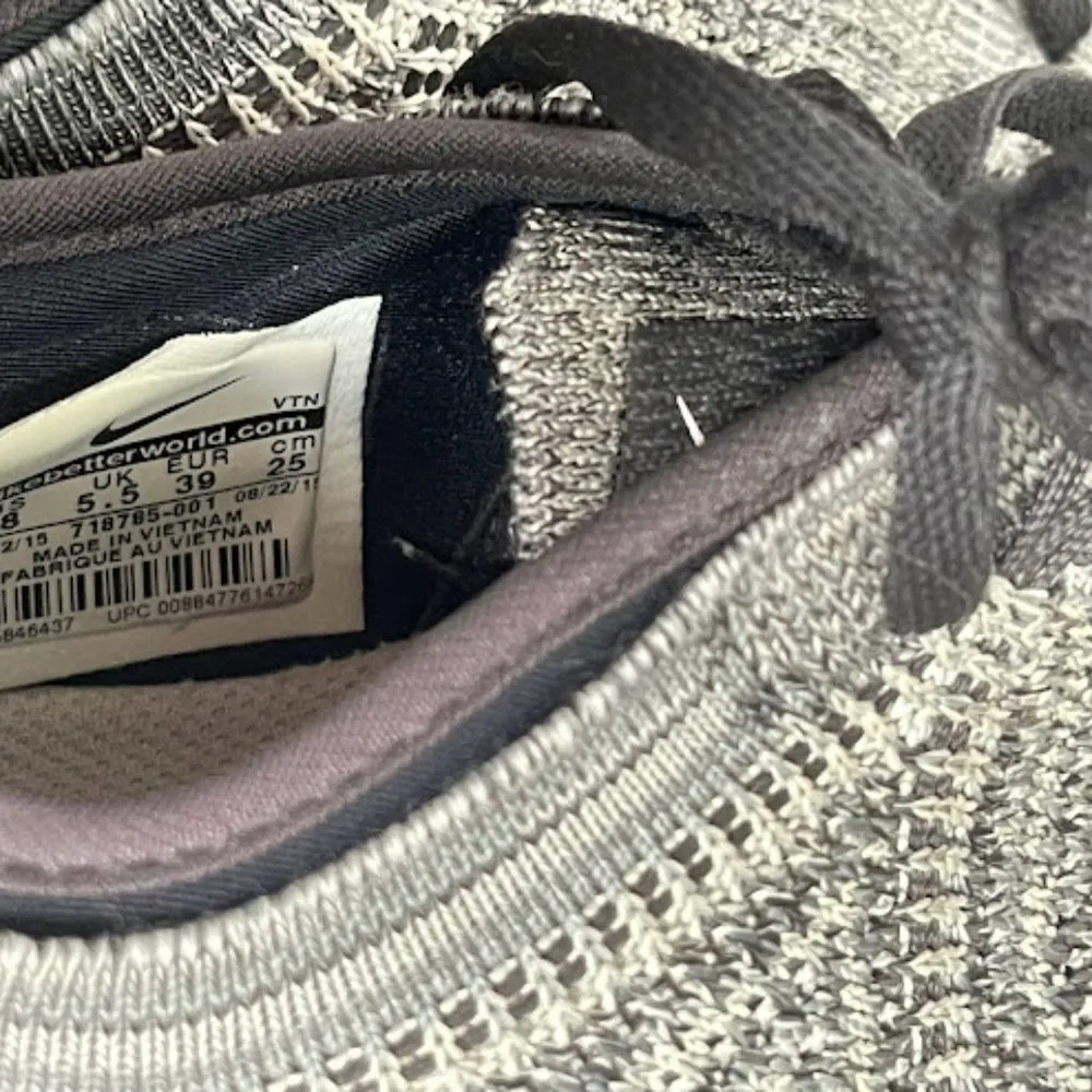 WMNS FREE TR FLYKNIT TRAINER 718785 001 BLACK/WHITE-WOLF GREY WOMEN size 8. - Image 6