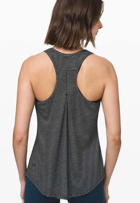 Hyper Stripe B/W Pleated Love Tank - Image 2