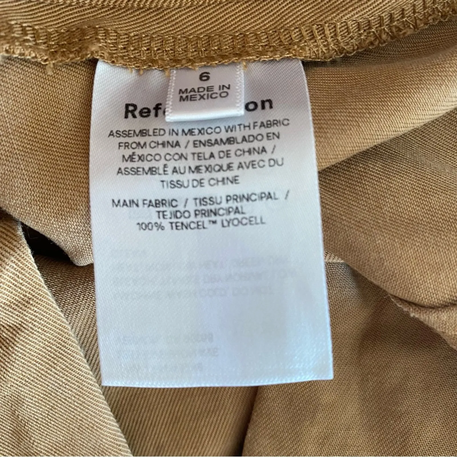 Reformation Jackson Trouser Cargo High Waist Pants size 6 Dark Tan Brown - Image 5