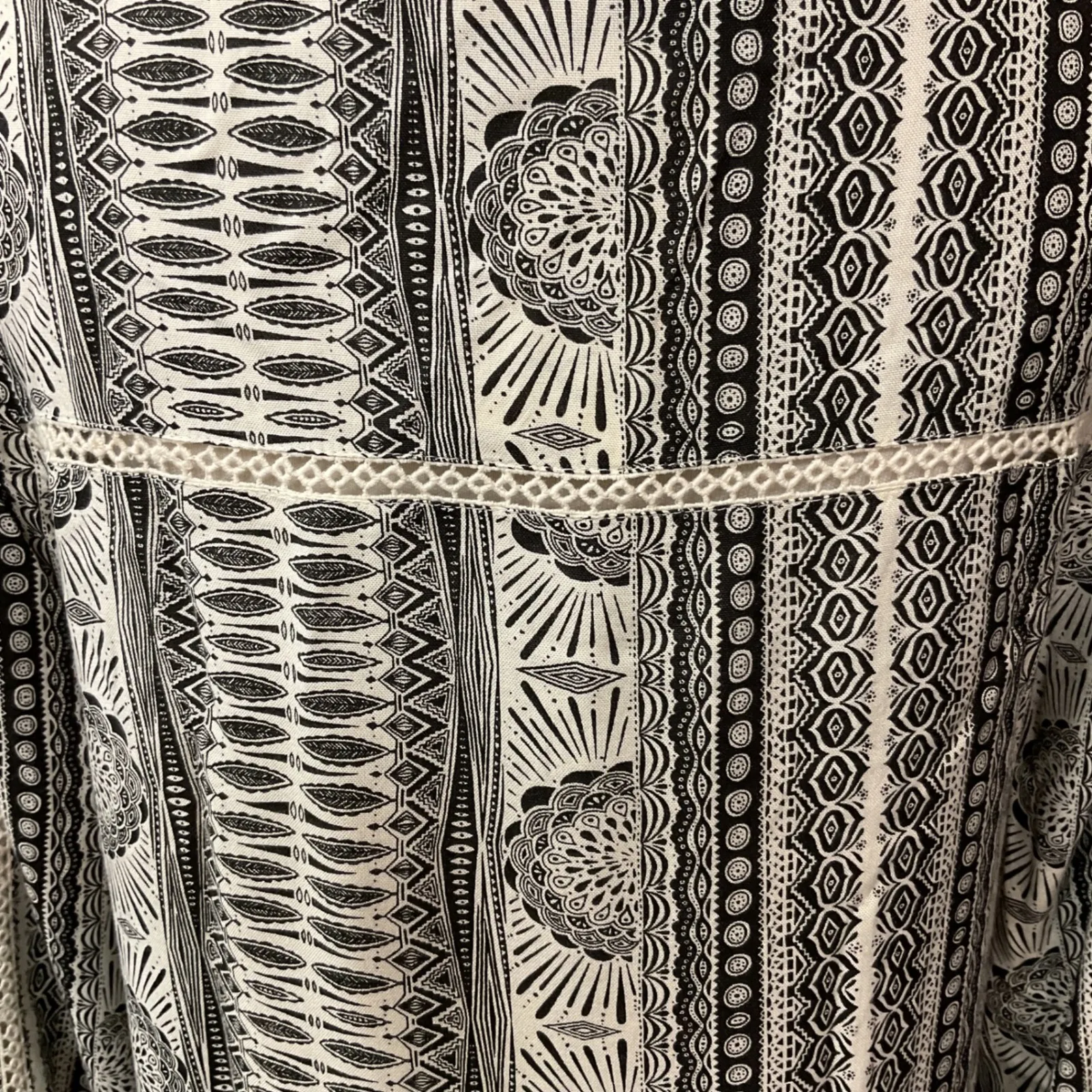 Roxy April‎ Morning Long Sleeve V Neck Boho Pullover Mini Dress Size Medium NWT - Image 10