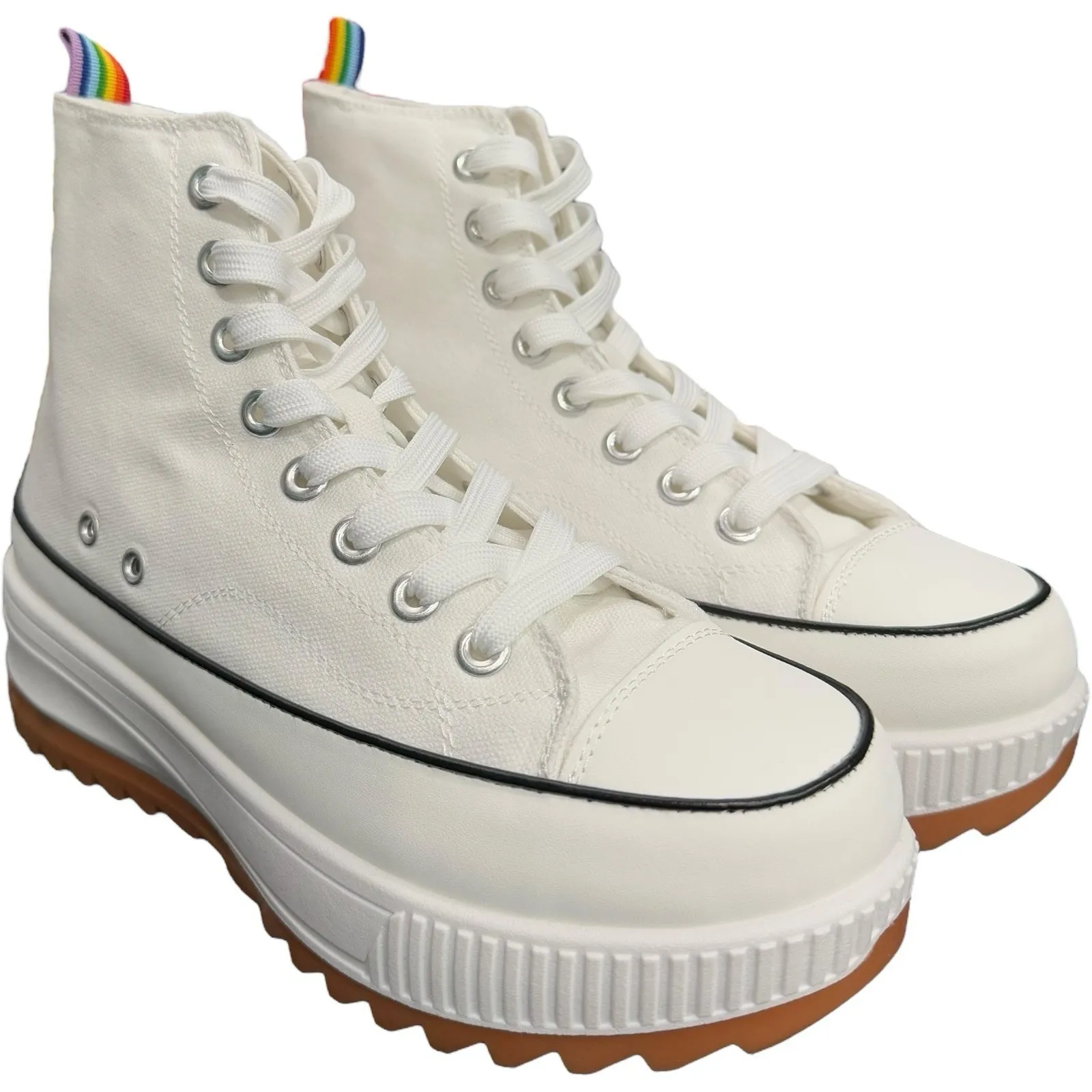 Steve Madden Winnona Women's White High Top Pride LUGG Platform Sneakers Shoes 8 - Image 2