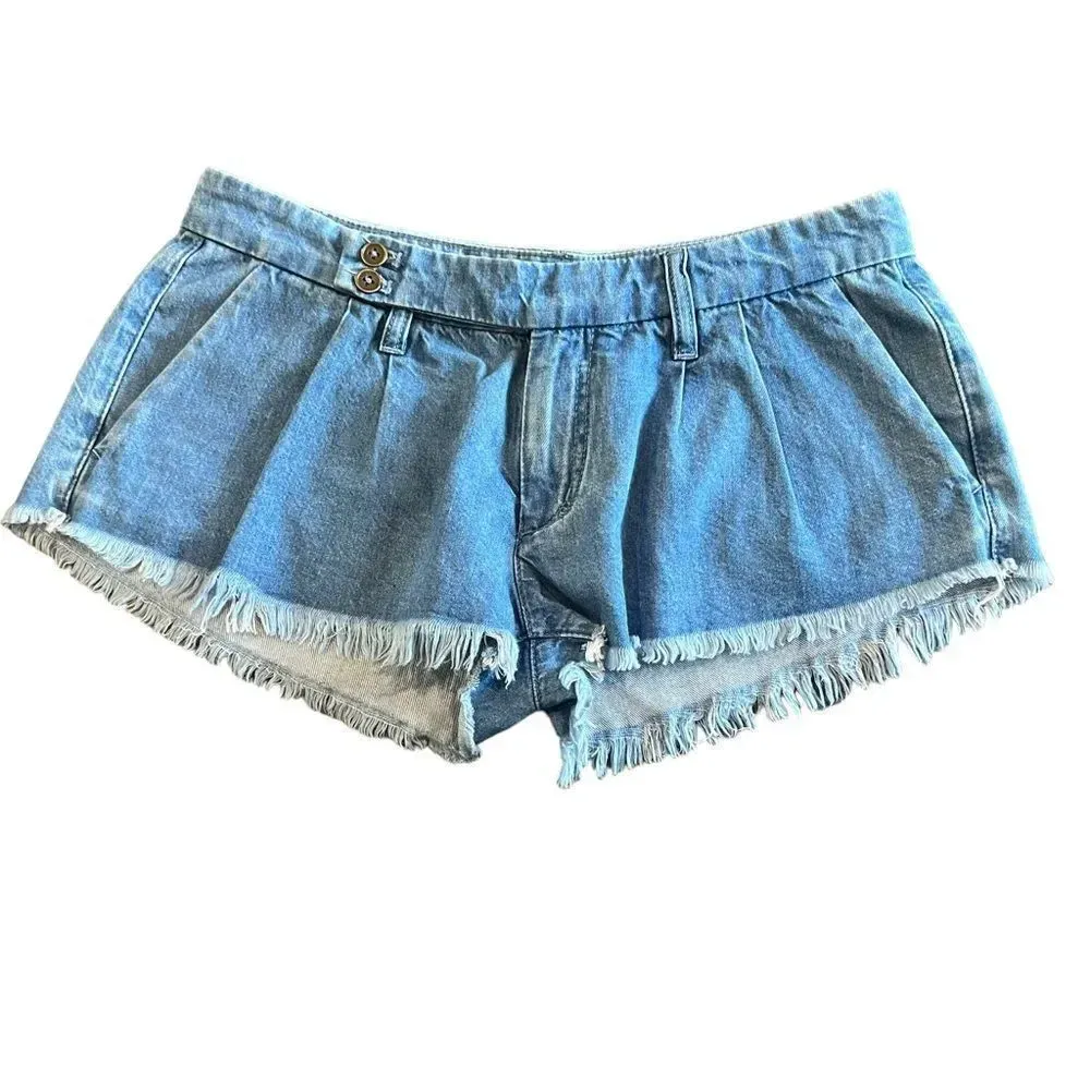 Anthropologie Pilcro The Mini Trouser Shorts In Vintage Denim Size‎ 28 - Image 2