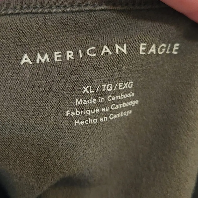 American Eagle Olive Green Stretch Crewneck Unpadded Pullover Sports Bra Size XL - Image 4