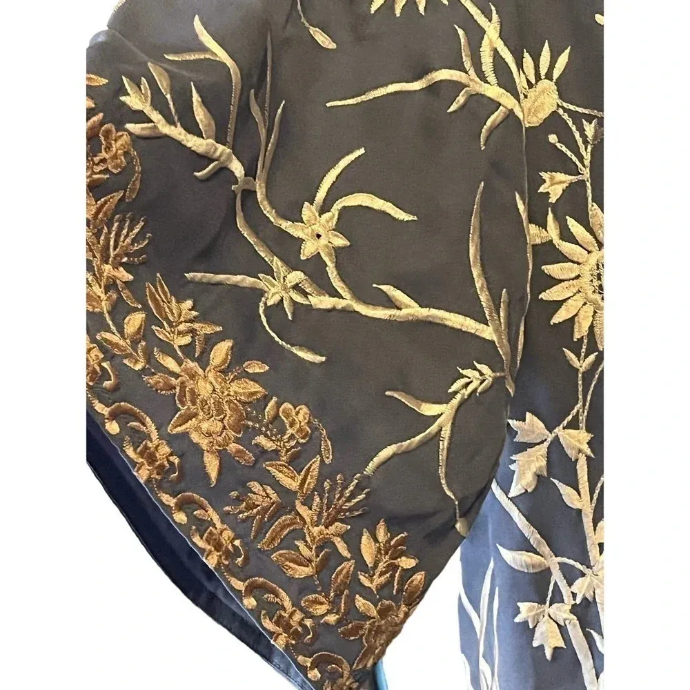 Soft Surroundings Kimono Embroidered w/Fringe bohemian western size M - Image 8