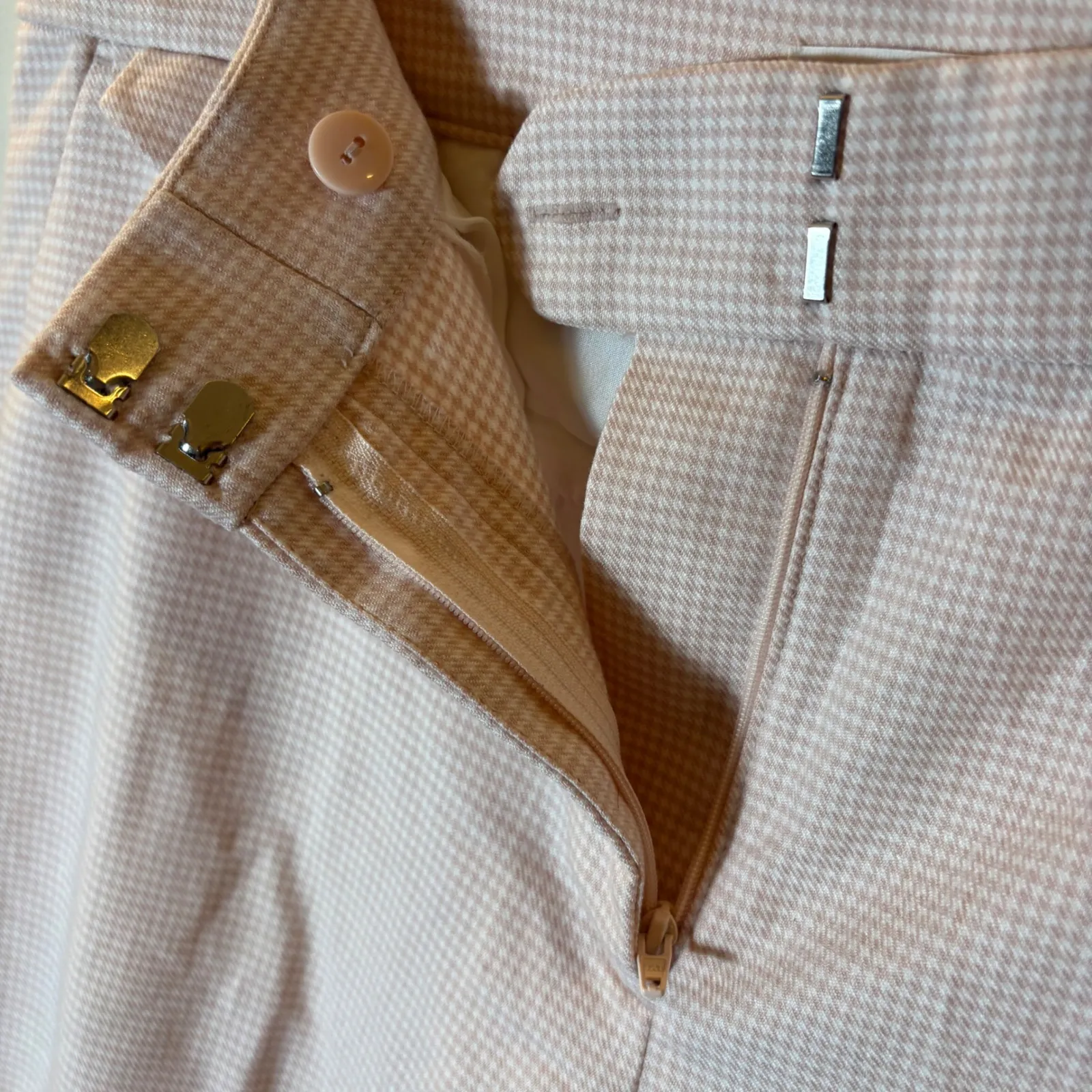 LOFT Pink Gingham Ankle Trouser Pants Size 8 - Image 6