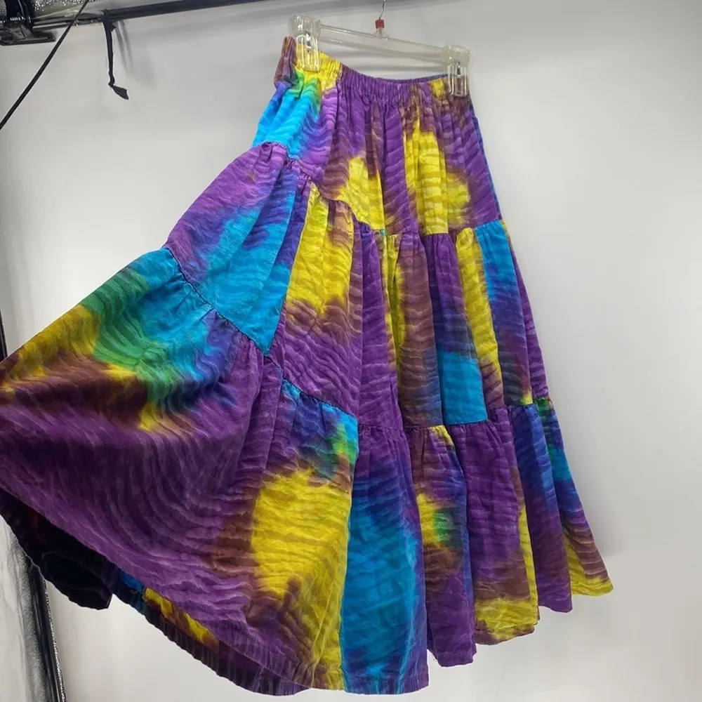 Handmade skirt lots of material for fullness hippie prairie funky burning man Purple - Image 3