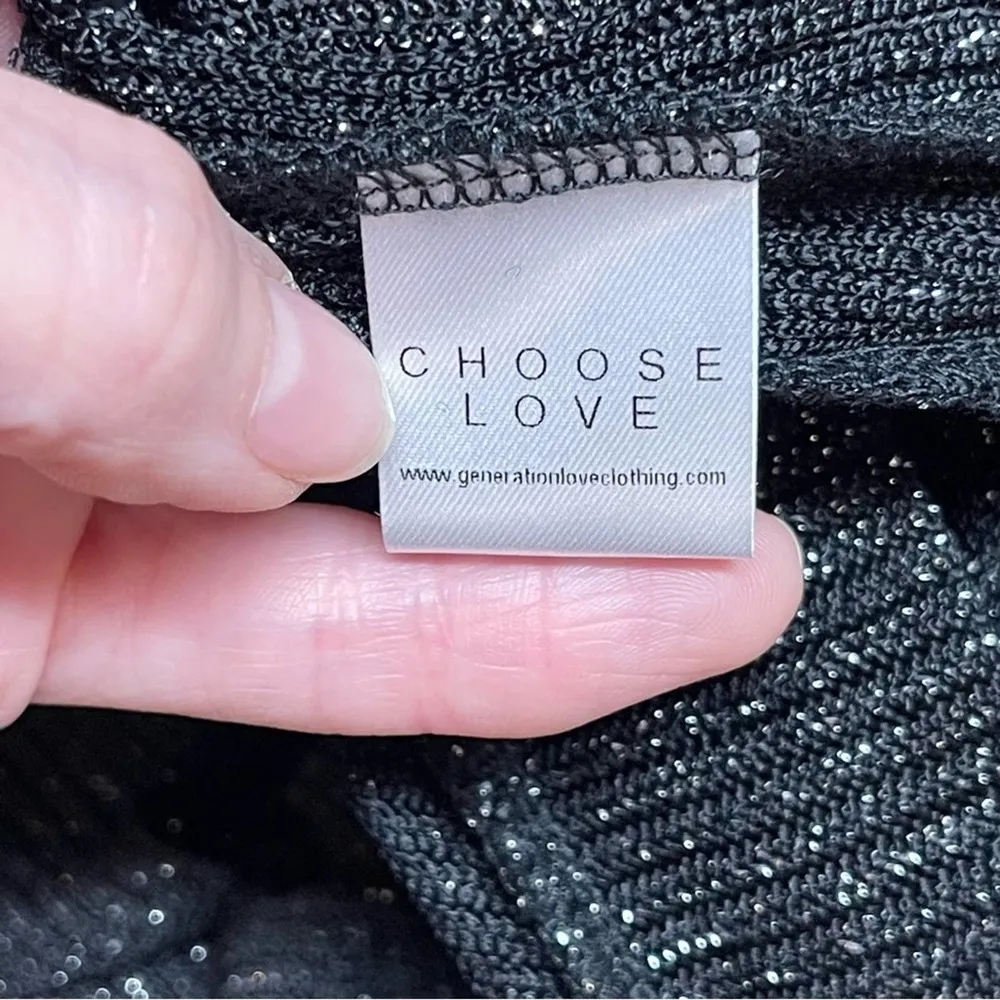 Generation Love Metallic Shimmer Glitter Cut Out Pullover Sweater Jumper XS/S - Image 14