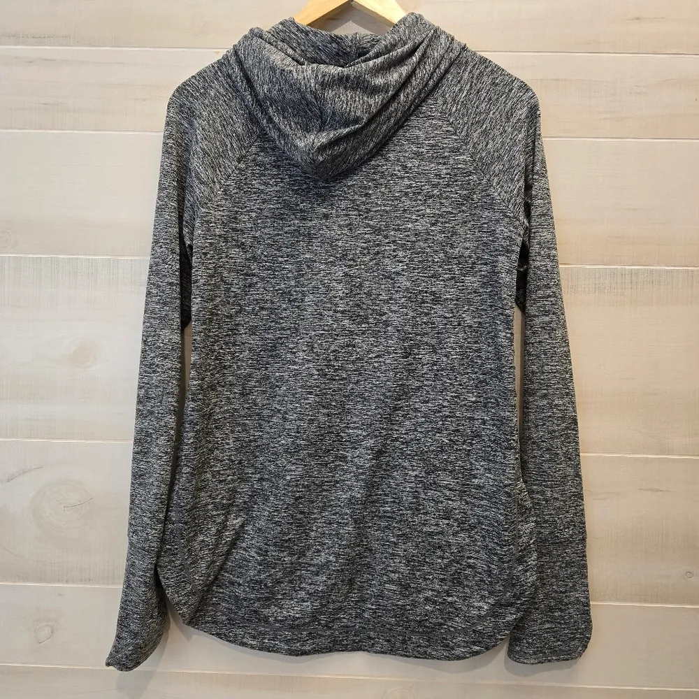 {S} Athleta Uptempo Hoodie Sweatshirt Charcoal Gray Black Marled - Image 6