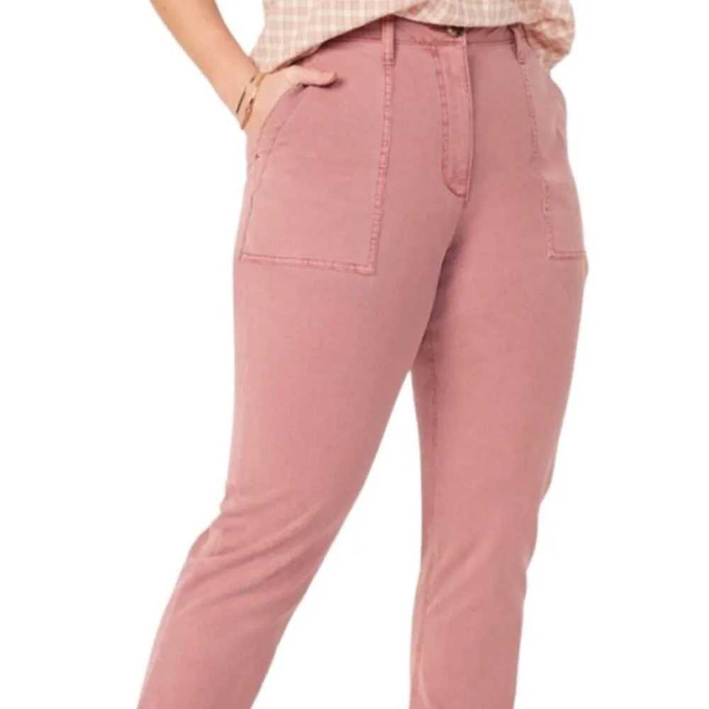 Old Navy Pants Utility Straight Leg Raw Hem Cargo Casual Pink Women’s 14 Plus - Image 11