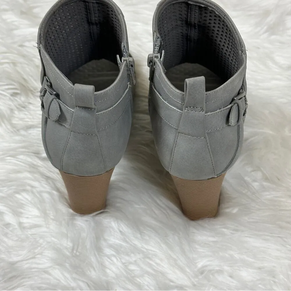 G by Guess Dark Gray Jerzey Peep Toe Ankle Booties - Image 4