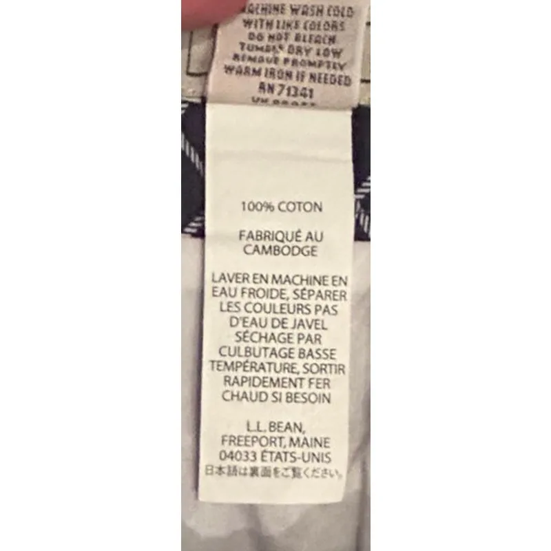 L.L. Bean Navy Blue Nautical Anchor Fisherman Plaid Skirt Pleated Cotton Women 8 - Image 5