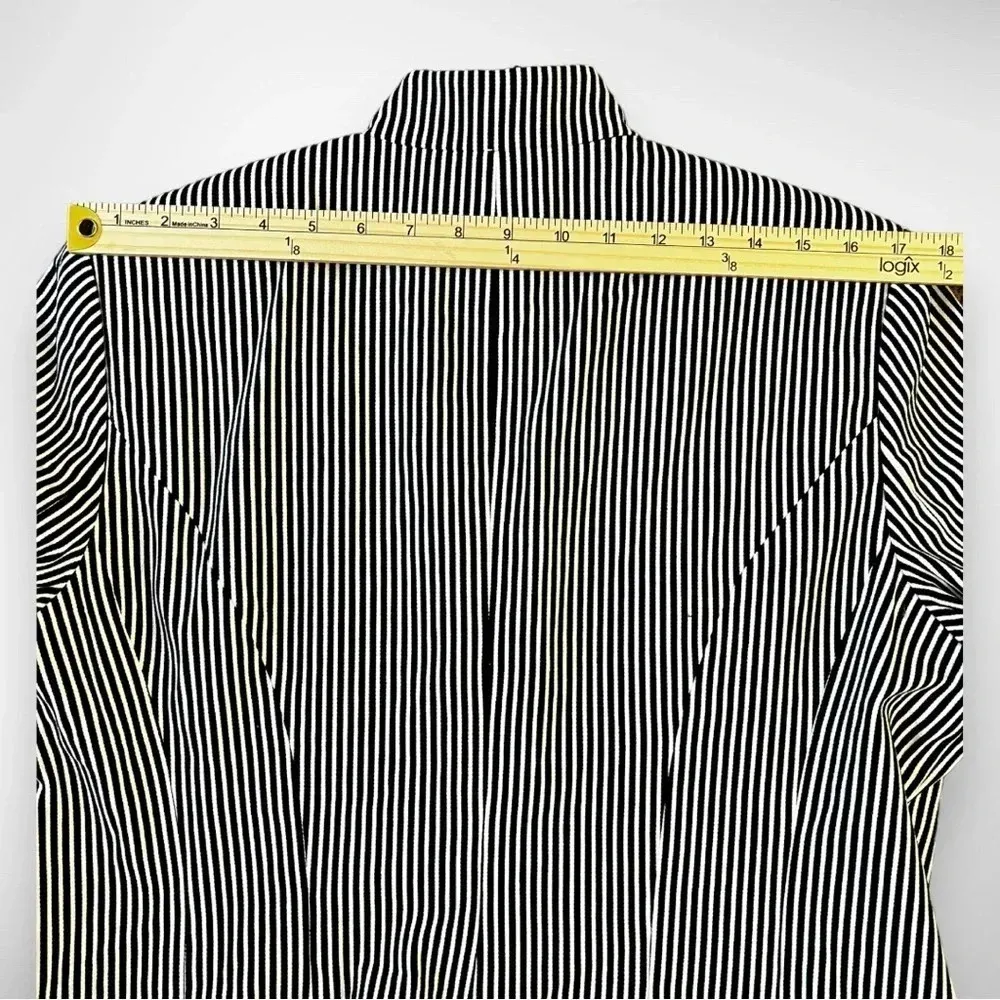 CHAPS Black And White Striped "Rodeo Drive" Fitted Plus‎ Size Blazer | EUC - Image 8
