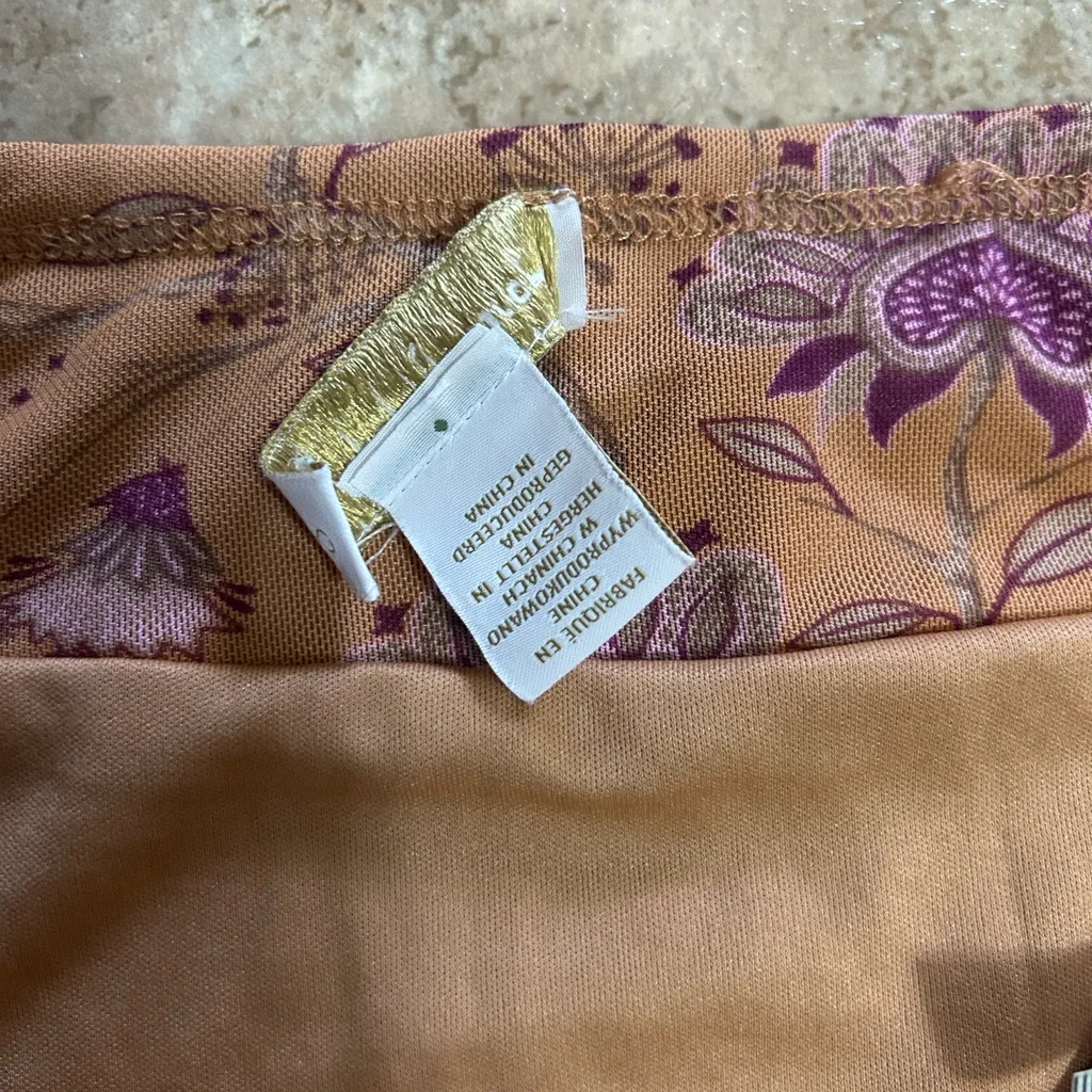 House of Harlow 1960 2pc Maxi Floral Print Stretchy Skirt Set(Size Small) Orange - Image 10