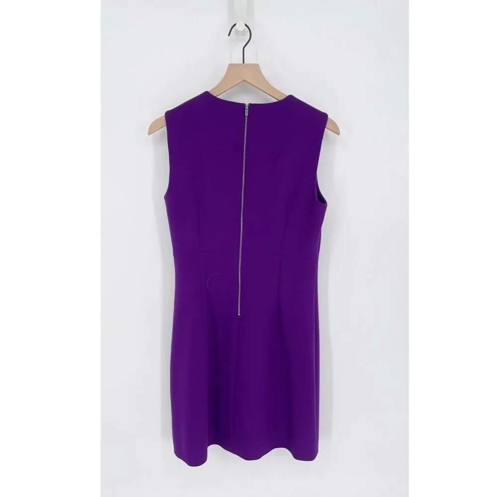Diane Von Furstenberg Carrie Sleeveless Sheath Dress in Chrome Purple Women's 12 - Image 6