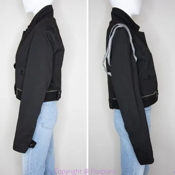 & Danielle black jacket with ribbon‎ on shoulder Black Size L - Image 6