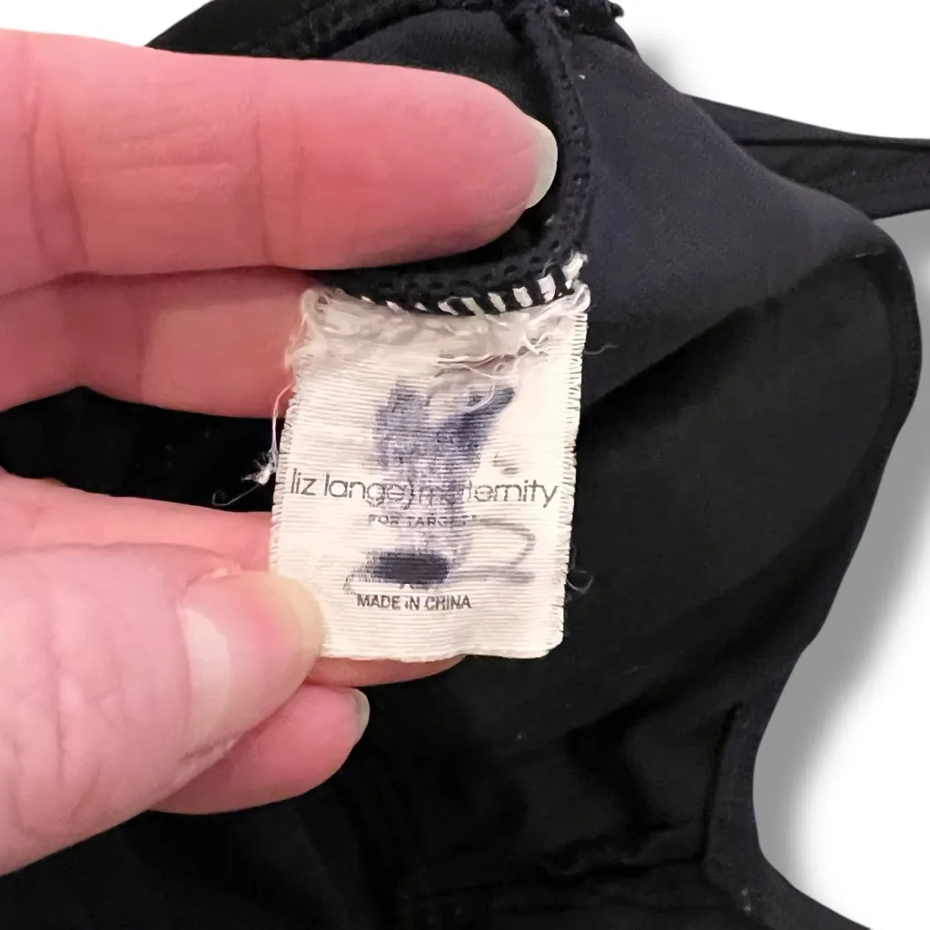 LIZ LANGE MATERNITY TARGET SZ L? SMALL BLACK 1 PC ONE PIECE SWIMSUIT Modest - Image 3