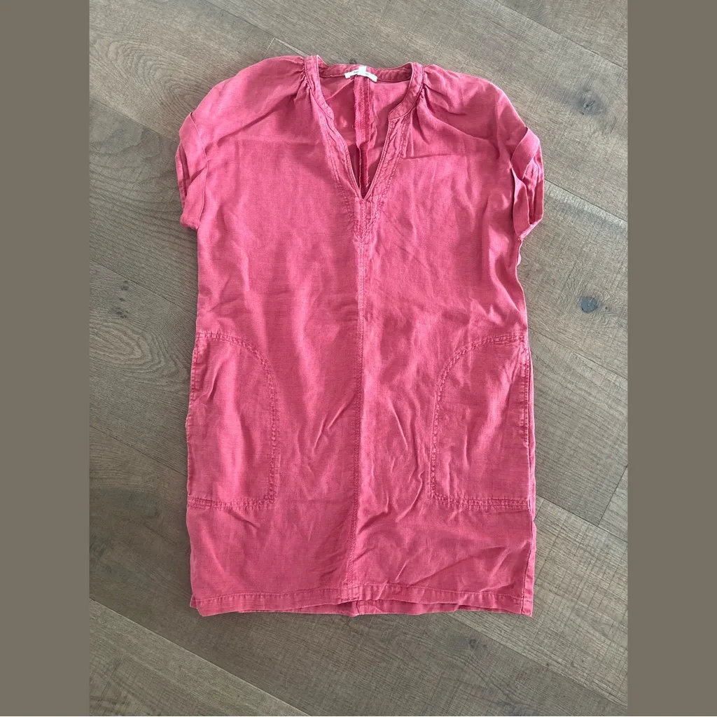 splendid v-neck sleeveless pink lauren linen mini dress - Image 3