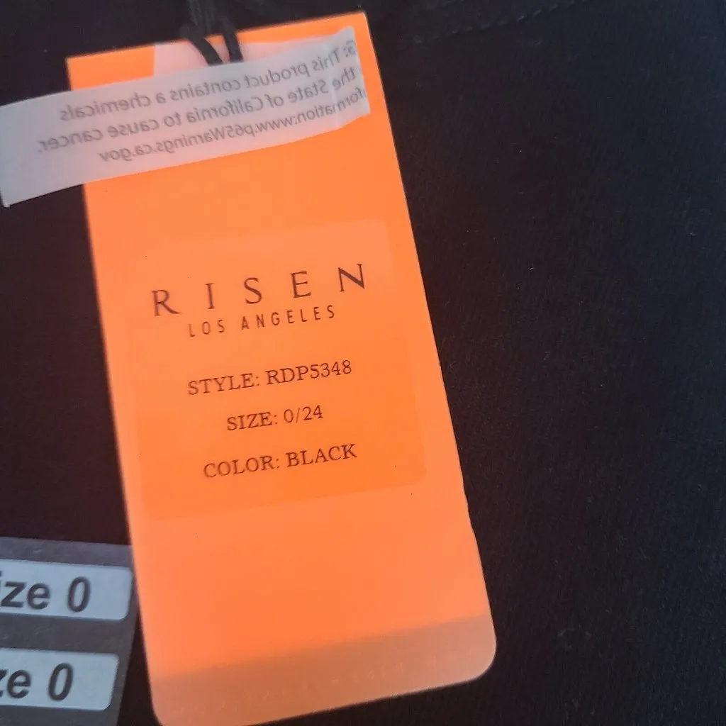 Risen Women's High Rise Crossover Jeans Black Size 0/24 Waist Size‎ 24 - Image 4