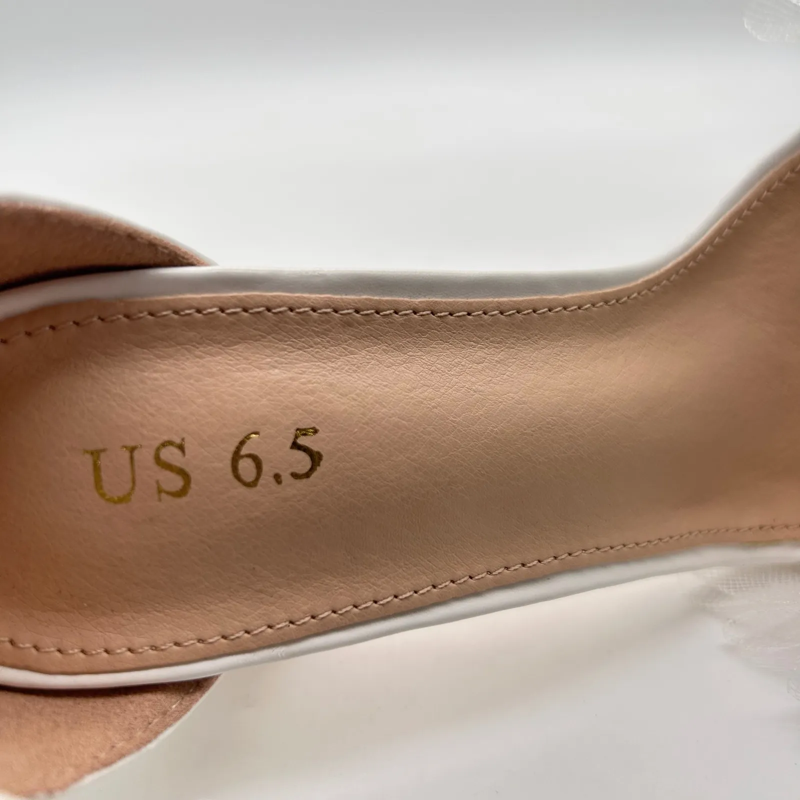 Allegra K Sandal Heels Womens 6.5 White Bow Ankle Strap Block Heel Party Wedding - Image 6