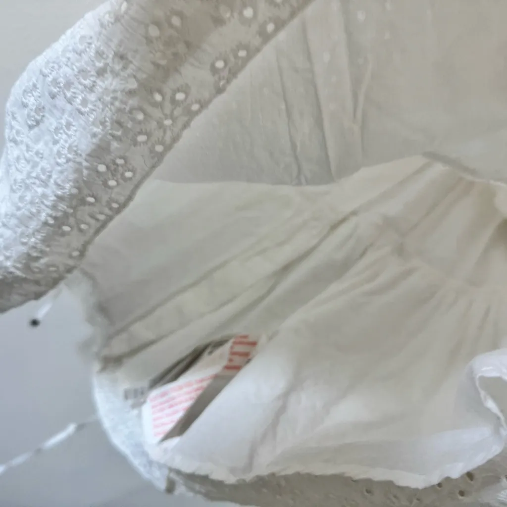 White Eyelet Minkpink Giovanna Tie Waist Mini Dress - Image 5