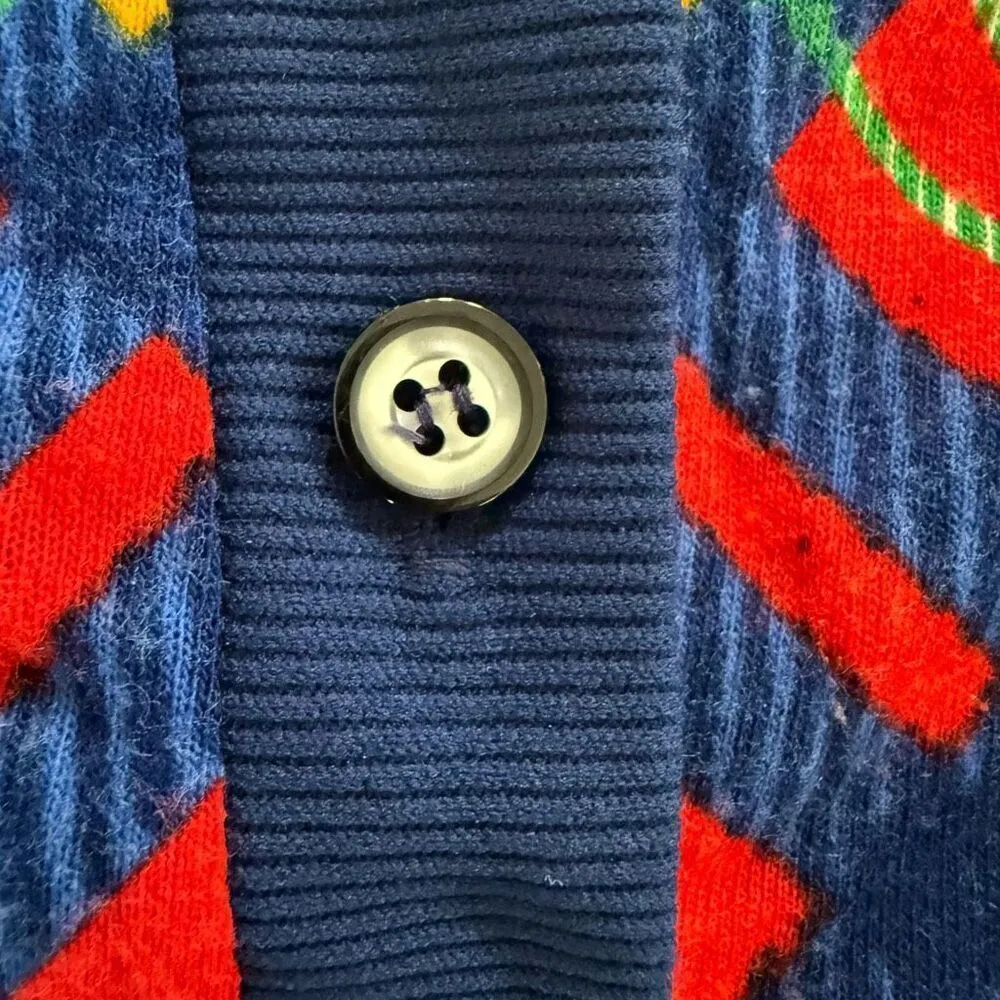 Vintage 70s Cropped Button Front Plaid Vneck Top XS Red - Image 8