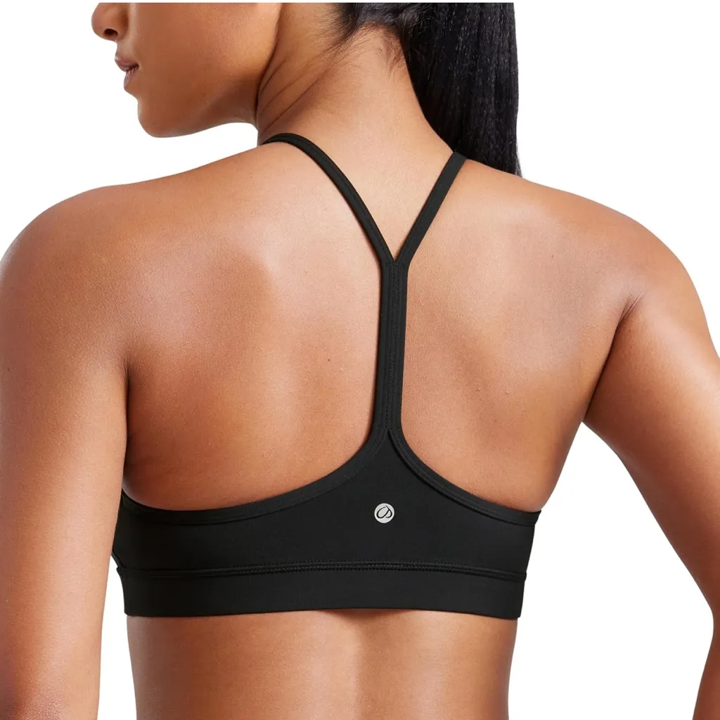 CRZ Yoga Butterluxe Y Back Sports Bra Padded Racerback Black Medium NWT - Image 2