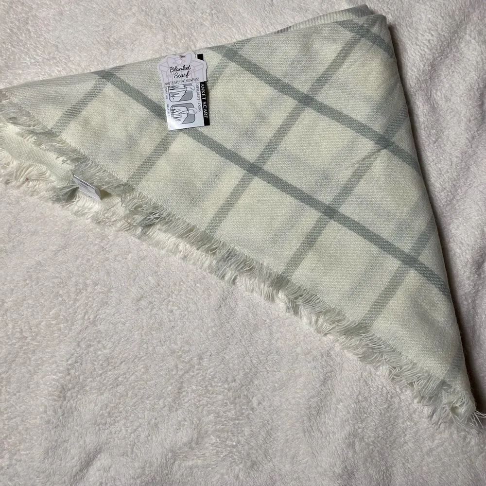 Accessory Depot White and Grey blanket scarf White - Image 2