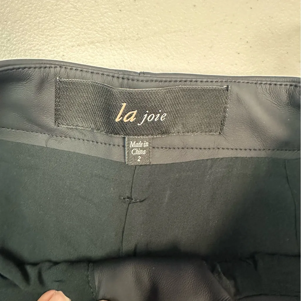 Joie Women Black Faux Leather Dress Pants - Image 4