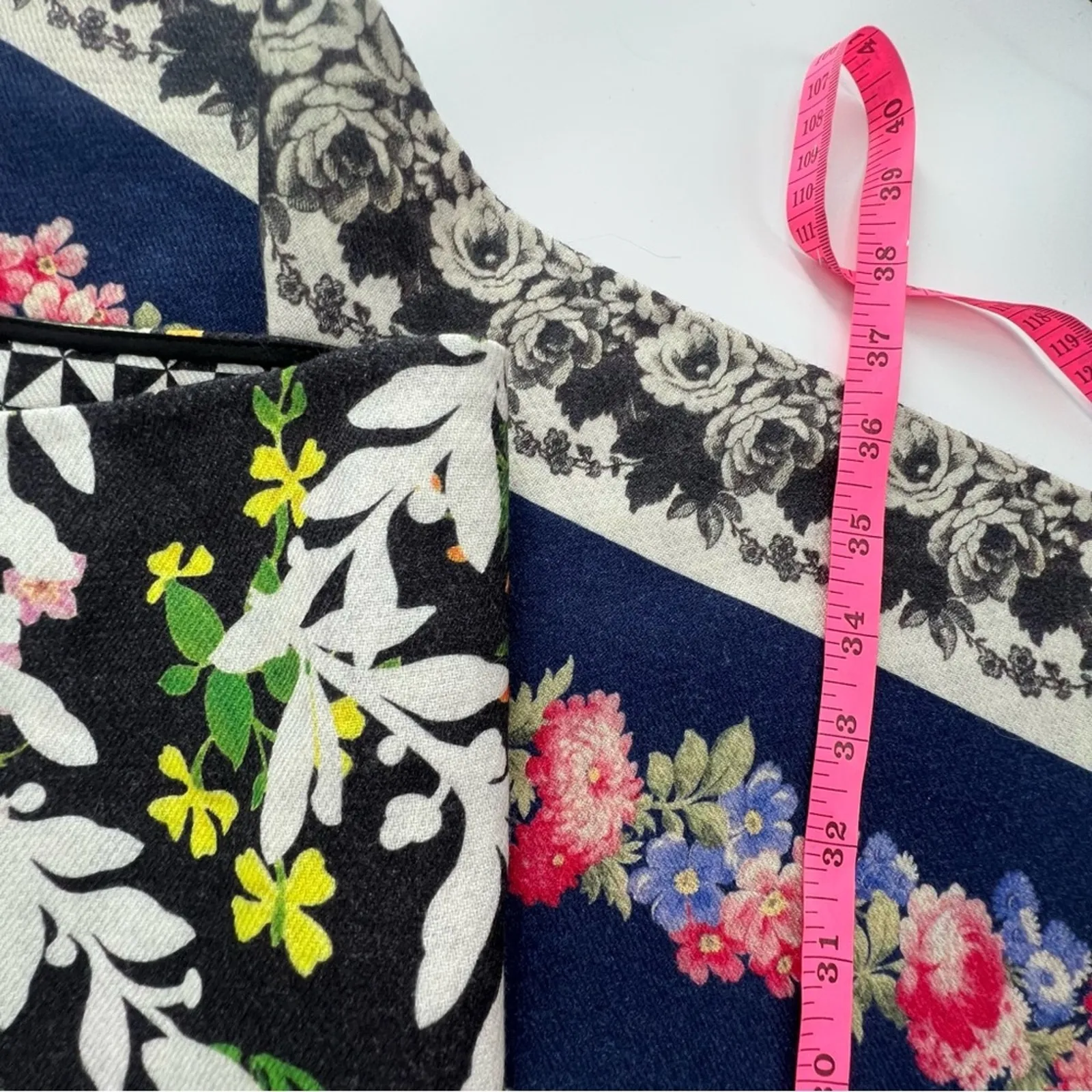 OSCAR DE LA RENTA Floral wool runway day dress tunic sz 8 floral multi color - Image 7