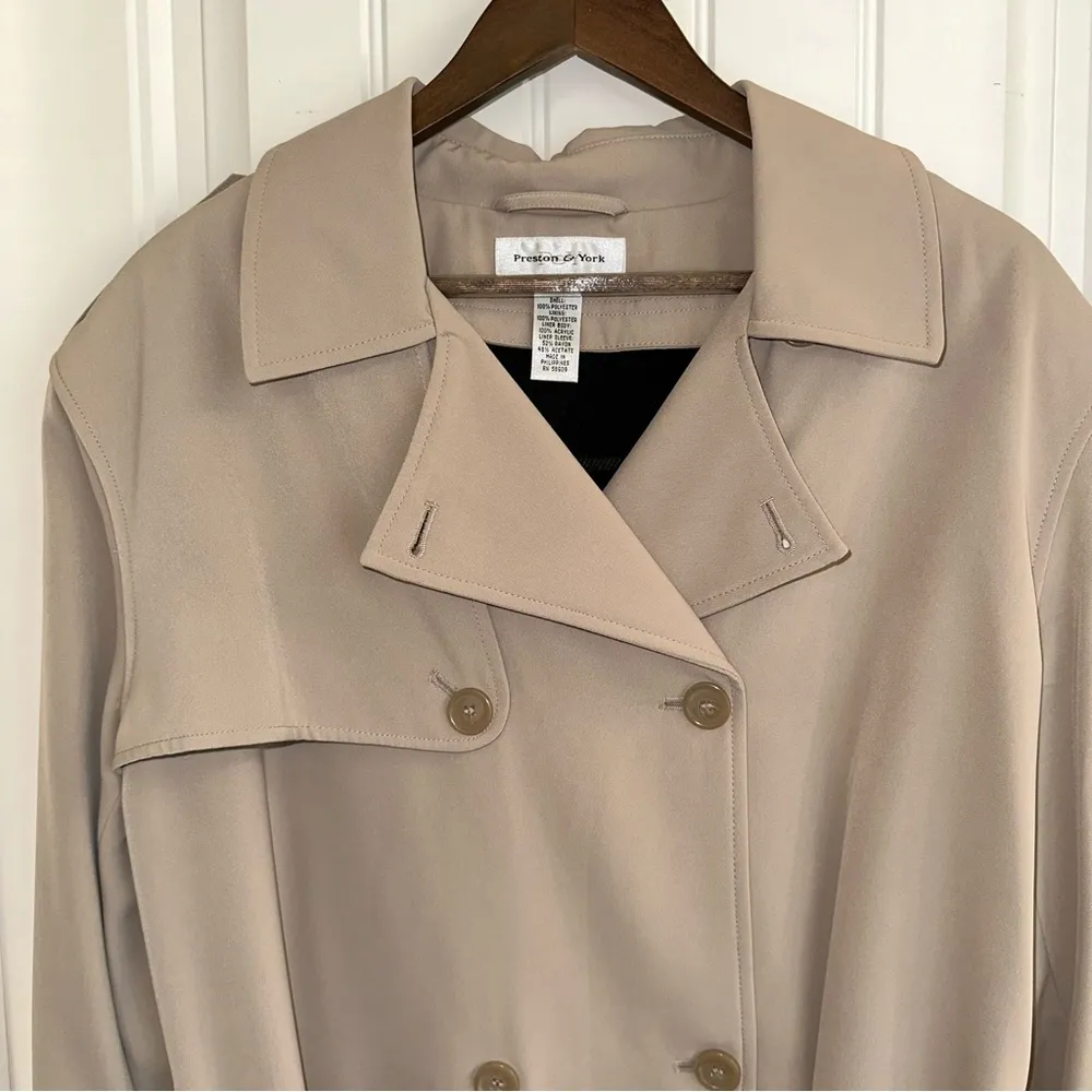 Preston & York light tan double breasted lined trenchcoat women 12 - Image 3