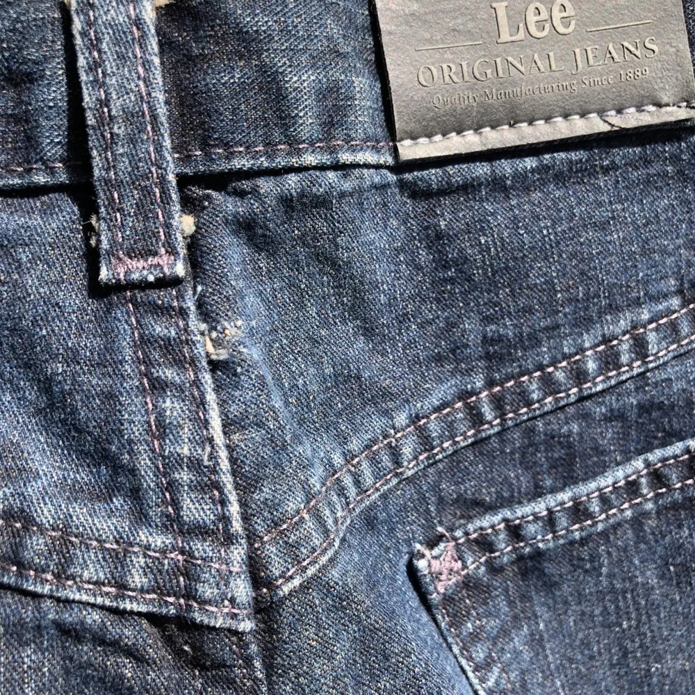 Vintage Lee High Waisted Dark Wash Mom Jeans Blue 10 P - Image 7