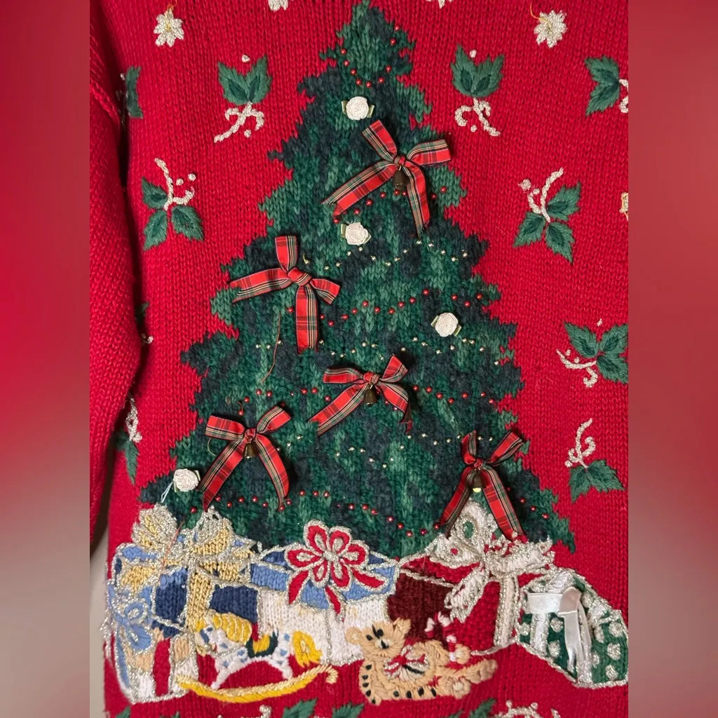 🎄 Tiara Petites Christmas Tree Sweater M - Image 7